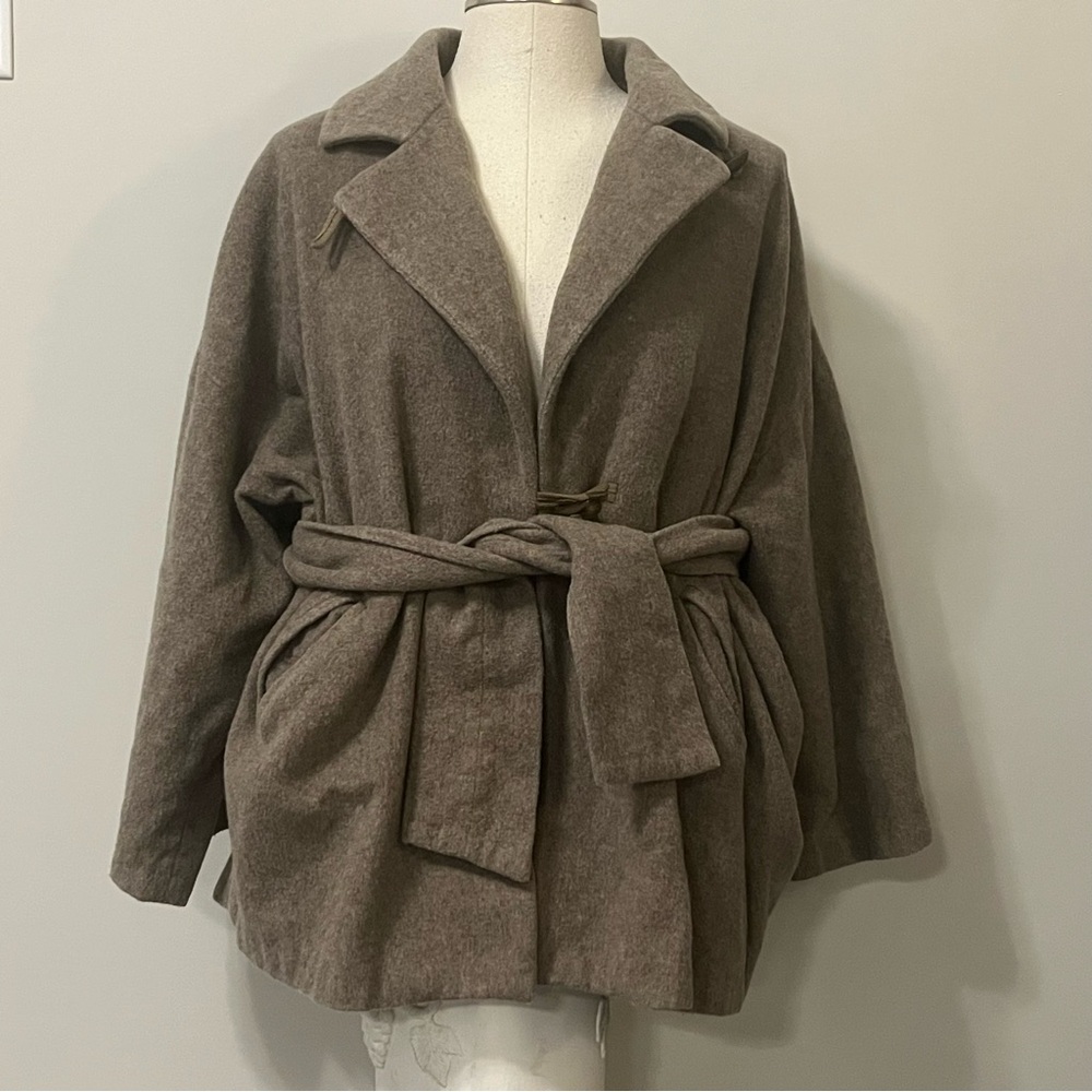 United Colors Of Benetton Taupe Belted Jacket